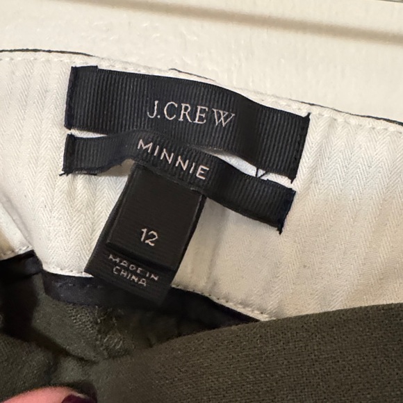 J. Crew women’s NWOT olive Dress Pants size 12 wool blend side zip gorgeous - Picture 2 of 6